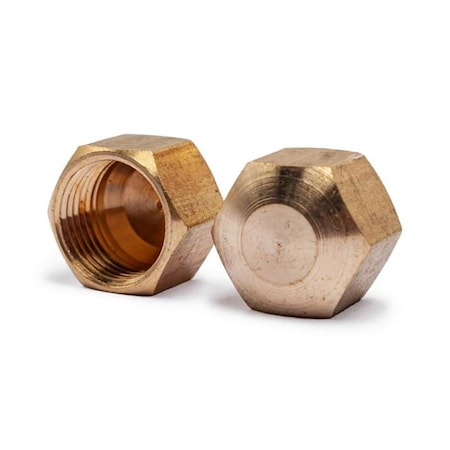 Thrifco Plumbing No. 61C 5/16 Inch Lead-Free Brass Compression Cap 2/Pack 4401346